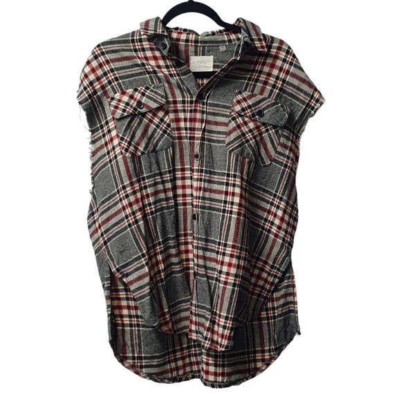 Fear of God Shirts Fear Of God Fog Mens Medium Plaid Cut Off Button